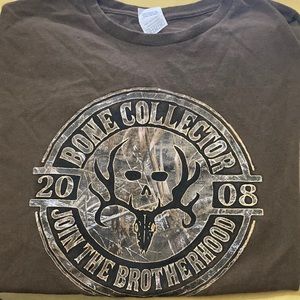 Brown short sleeve bone collector 2008 join the brotherhood hunter shirt